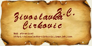 Živoslavka Ćirković vizit kartica